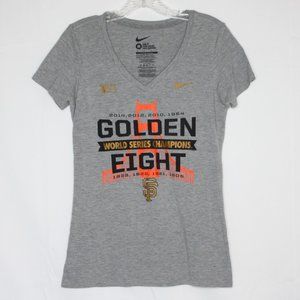 NIKE WOMENS SAN FRANCISCO GIANTS WORLD SERIES T-SHIRT TOP SZ M SLIM FIT CHAMPION